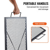 X-Marks Fire Pit Grill Grate, Rectangle Cooking Grate, Heavy Duty Steel Campfire BBQ Grill Grid with Handle & Support X Wire, Portable Camping Cookware for Outside Party Gathering, 44 Inch Black